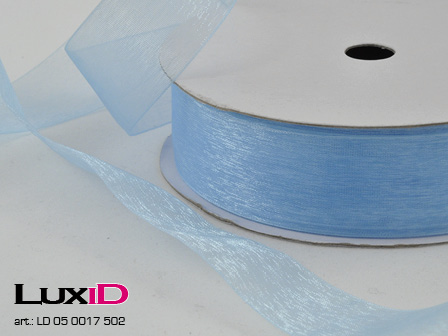 Organza woven edge Color 502 light blue 25mm x 25m